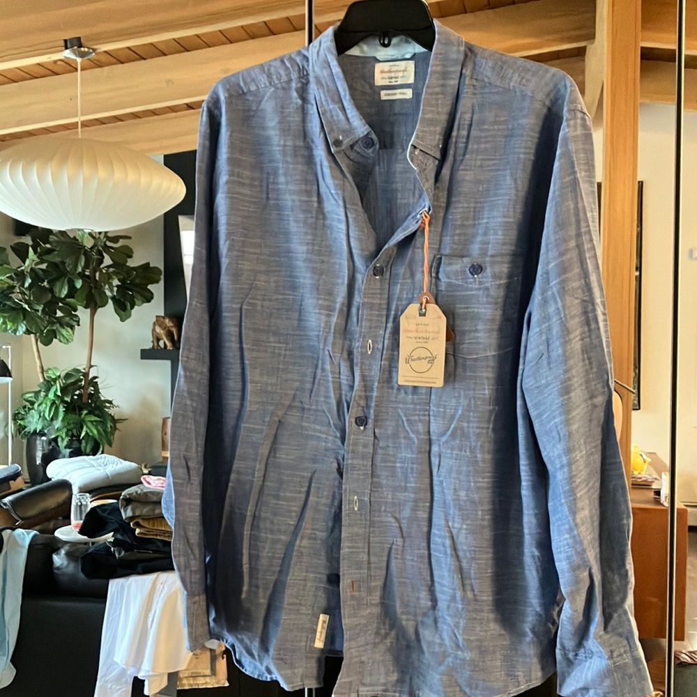 Weatherproof Blue Casual Button Down Shirt